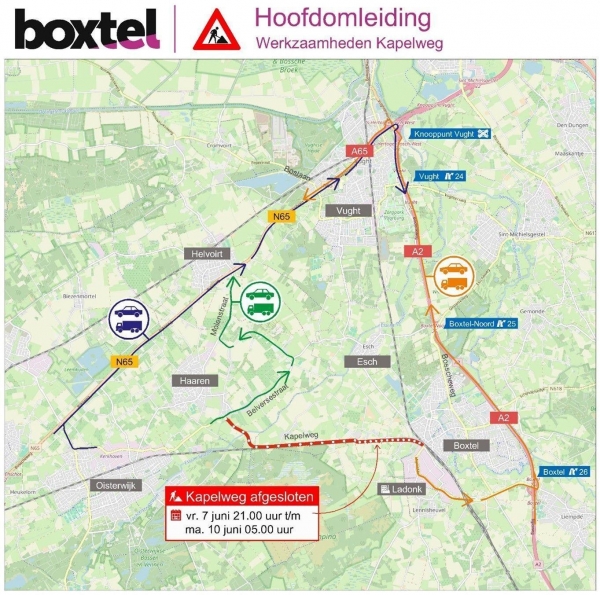Omleidingsroutes op de kaart