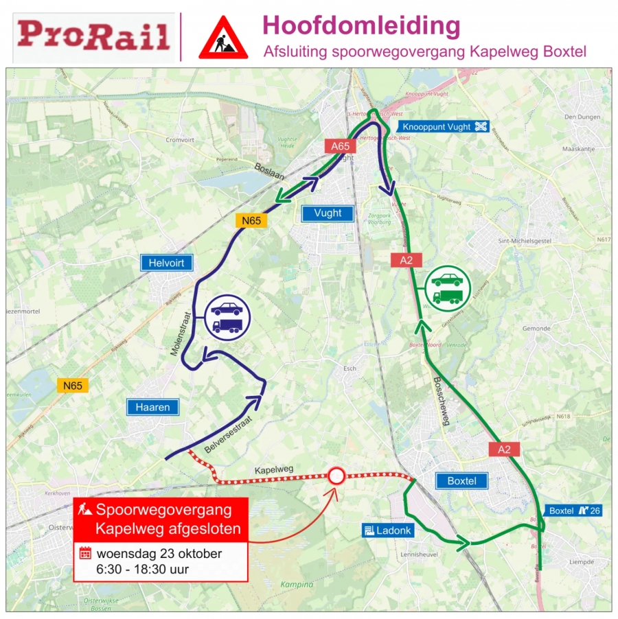Afsluiting spoorwegovergang Kapelweg